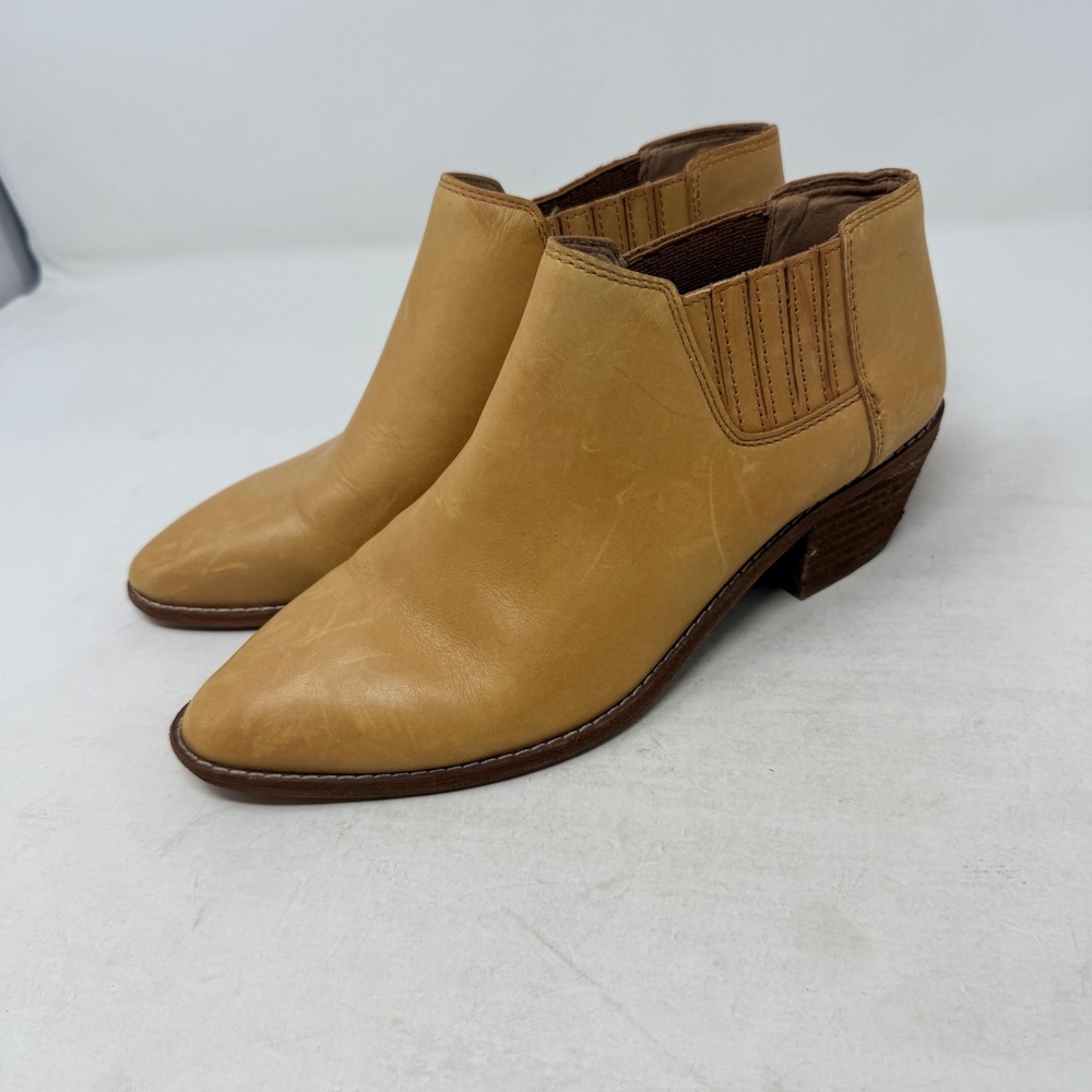Madewell The Carina Ankle Boot Tan 7.5 Leather Booties Pointed Toe Western